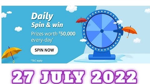 Amazon Funzone Daily Spin and Win Answers Today|27 July 2022 | Daily Quiz Time