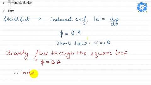A conduction square loop of side L and resistance R moves in its plane with a uniform... | Snapsolve