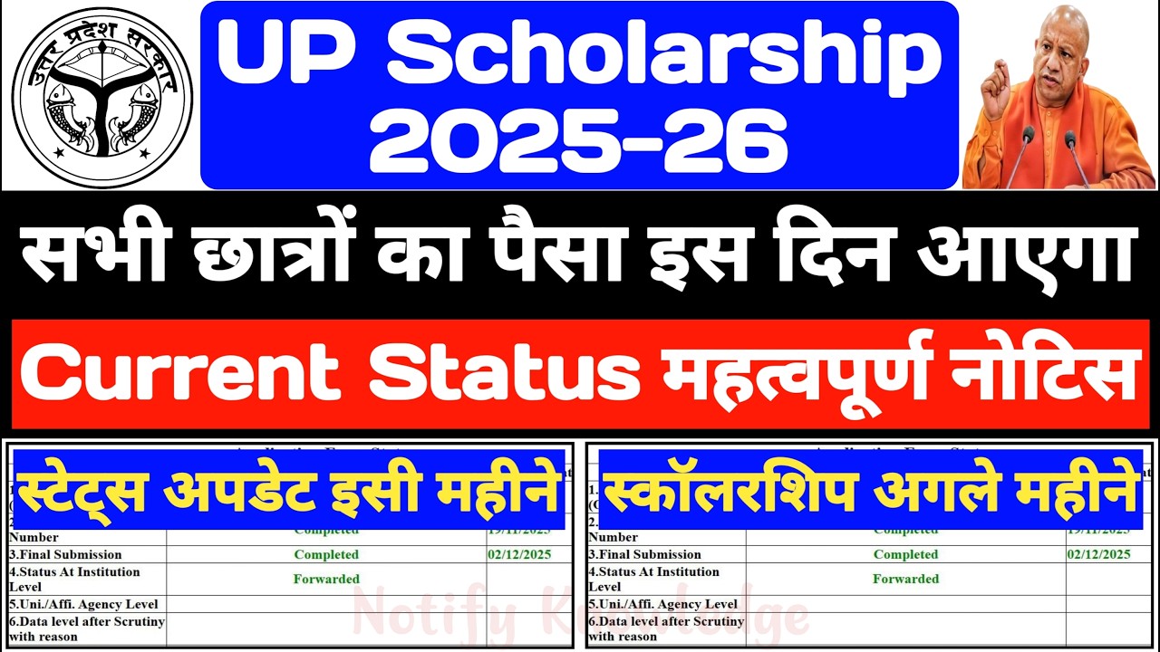 UP Scholarship Latest News Today 🔥 UP Scholarship Kab Tak Aayega 🤔 UP ...