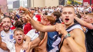 German fans storming the Green Man pub in Wembley