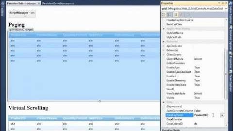 WebDataGrid persistent selection