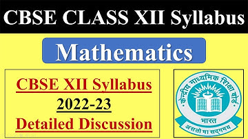 Class 12 Maths Syllabus 2022-23 CBSE | CBSE 2022-23 Syllabus Class 12 Maths