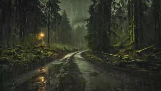 Sleep Instantly Within 3 Minutes with Heavy Rain \& Thunder on Ancient House in Foggy Forest at Night