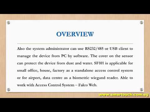 Biometric Fingerprint Access Control SF101 Overview and Features (MIFARE, RFID, Touch N Go)