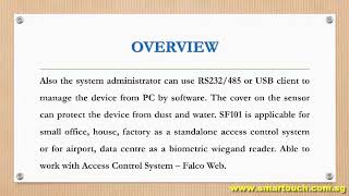 Biometric Fingerprint Access Control SF101 Overview and Features (MIFARE, RFID, Touch N Go) screenshot 5