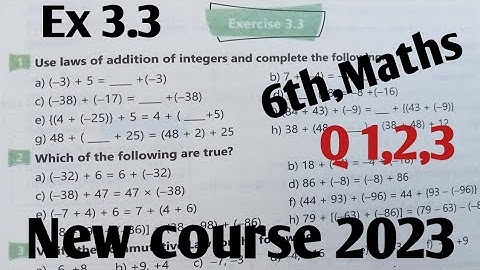 Exercise 3.3 unit 3 class 6th Maths new course 2023| Class 6 Maths new course kpktb and ptb SNC p-1