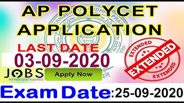 AP Polycet 2020 Online Application Date Extended till 03-09-20 #polycetExam Will Conduct on 25-09-20
