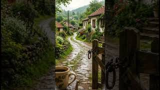 Relaxing Walk 🌧️ Quiet Rain in a Balkan Village  #cozy #spring #balkan