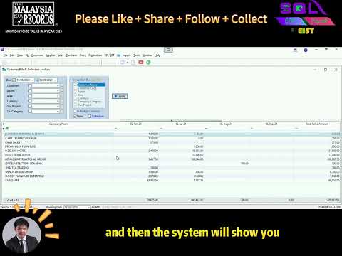 📊 How to Preview Customer Bill & Collection Analysis Report in SQL Accounting
