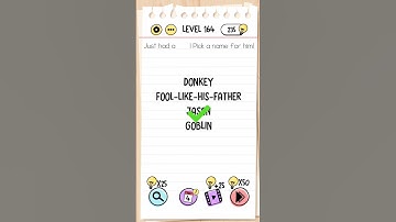 Brain Test Level 164 Just had a son! Pick a name for him! Walkthrough