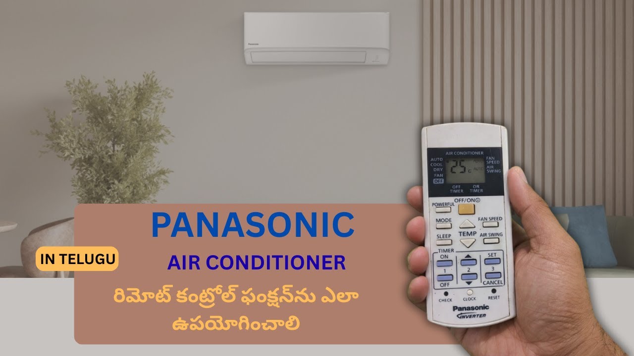 Panasonic AC Remote Buttons Explanation in Telugu | Step-by-Step Demo