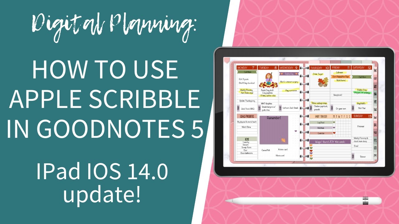 How To Use Apple Scribble In GoodNotes 5 IPadOS 14 0 Digital Planning How To Use Apple Scribble In GoodNotes 5 IPadOS 14 0 Digital Planning