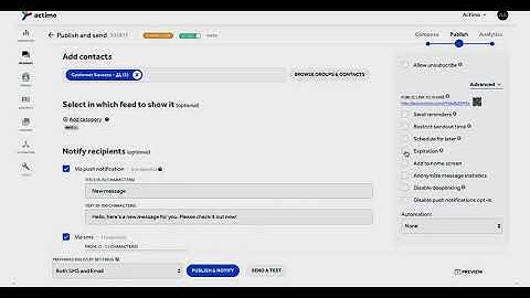 How do I Schedule reminders, sendouts, expiration and restrict sendouts, in Actimo messages?