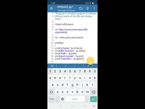 Program to retrieve the different parts of the URL and Display them.