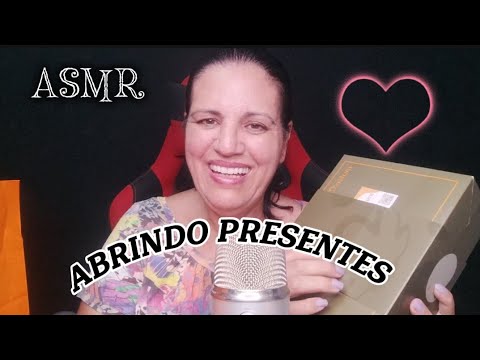 ASMR- ABRINDO MEUS PRESENTES SONS DE PAPEL+ PLÁSTICO + VIDRO 🤤🥱😴