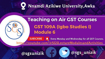 GST 109A (Igbo Studies I) Module 5 by   MRS.OKEYIKA #gst #module #igbo #activity #sgs #university