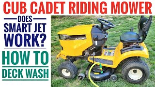 HOW TO Hook Garden Water Hose Up To Riding Lawn Mower Deck & Wash Blades Cub Cadet John Deere