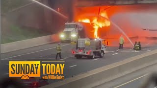 I-95 northbound lanes reopen after fiery tanker crash