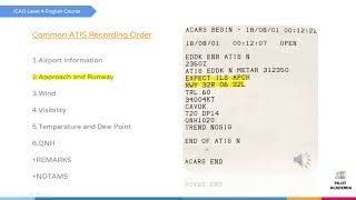 Learn To Decode ATIS - ICAO Level 4 English Course Learn To Decode ATIS - ICAO Level 4 English Course