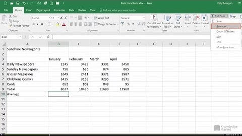 Excel 2016/365 - How to Use the Average Function