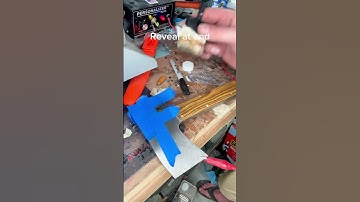 Etching this tomahawk for final touch. #workfromhome #bladesmith #knifemaking #diy #epoxy #wood