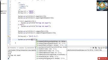 Sting JAVA Tutorial Part 2  ||  String equals || Sting Compare || String Matches