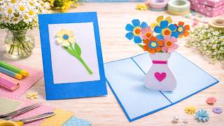 DIY 3D Pop Up Flower Card 💐 Mother’s Day Vase Card | Easy Gift for Mom | DG Handmade