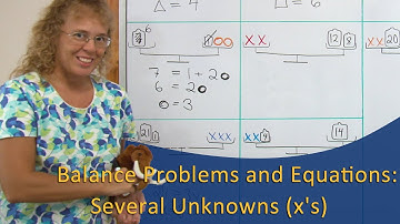 Modeling equations with a pan balance: several unknowns