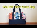 EASY DIY FABRIC SCRAPS BAG STEP BY STEP | DIY BAG | ZIPPER BOX HANDBAG | BAG SEWING TUTORIAL