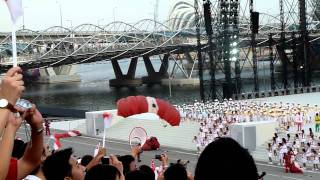 Singapore 46th National Day Celebrations - Red Lions Jump