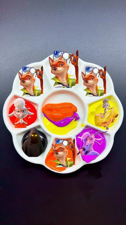 🌈Zootopia Color Mixing | Guess the mixed color #colors #satisfying #funny #zootopia