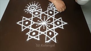 rangoli kolam designs star freehand diwali muggulu