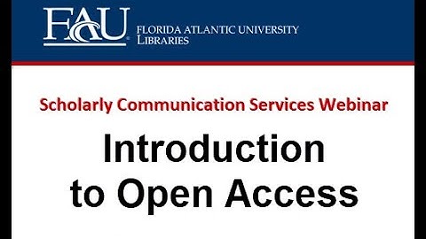 Making Scholarly & Creative Work More Available: Introduction to Open Access