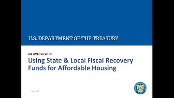WEBINAR: State & Local Fiscal Recovery Funds: Affordable Housing Production & Preservation