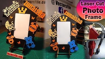 How to make Laser Cut Photo Frame Birthday Frame for Kids Laser Cut Picture Frame #lasercutting
