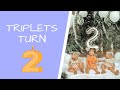 The triplets turn two