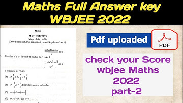 wbjee Maths solution 2022 ll Answer key ll part-2