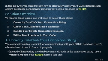 Create an SQLite Database with VB.Net