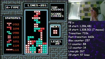 My first level 34 in NES Tetris (European lines record)