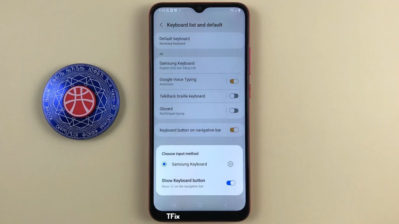 Show Keyboard button on the navigation bar on Samsung A03 Android 13 ...