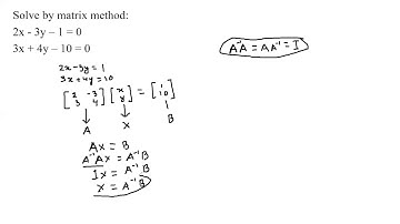 How to solve  simultaneous equations by matrix method (Part 1)