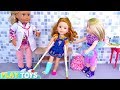 Baby Doll breaks a leg in an accident! Play Toys story with doctor check up.