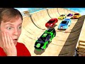 YOUTUBER SUPER CARS in GTA 5 vs MEGA RAMP!