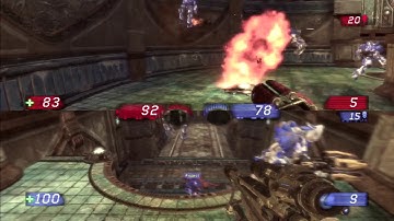 Unreal Tournament 3 (ps3) 2 player TEAM deathmatch part 13: Sentinel