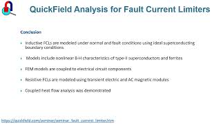 Fault current limiter simulations with QuickField webinar. Conclusion
