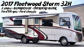 2017 Fleetwood Storm 32H BUNKHOUSE A Class Ford V10 Gas Motorhome from Porter’s RV Sales - $71,900