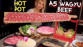 EATING A5 WAGYU BEEF at Wagyu House Hot Pot in Rowland Heights, CA!! #RainaisCrazy