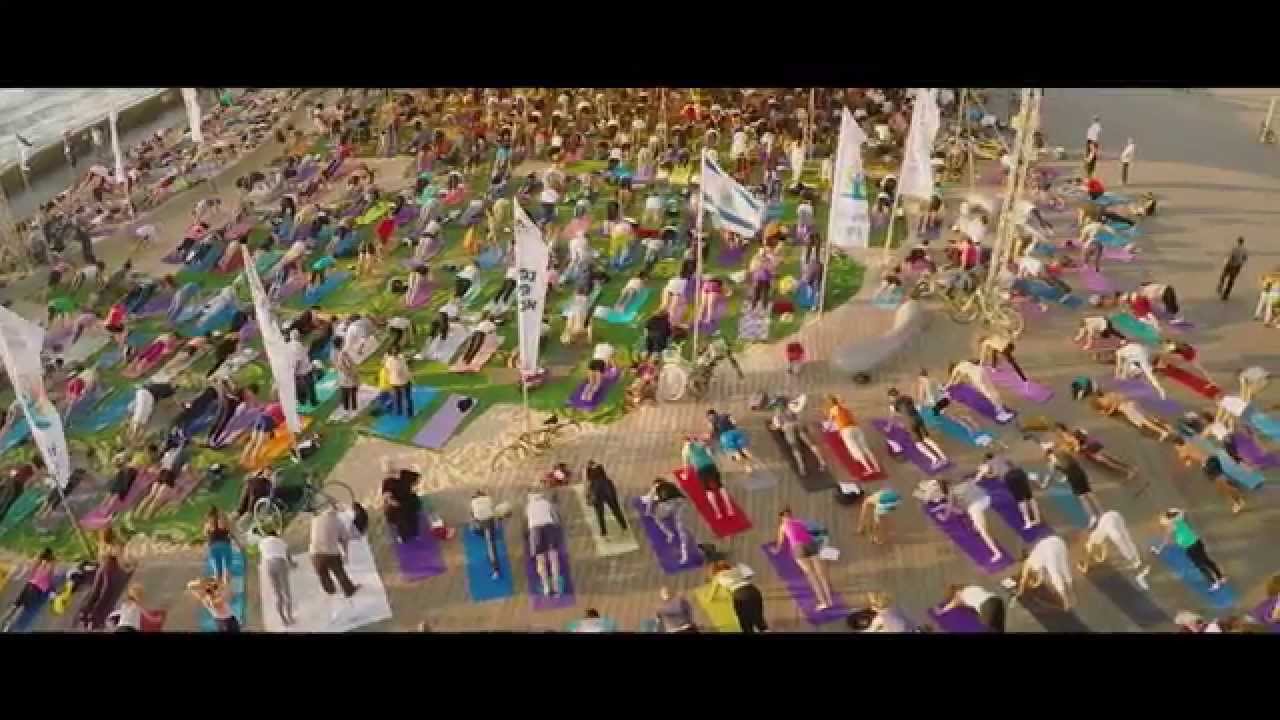 International Yoga day Ellayoga in TelAviv port. YouTube