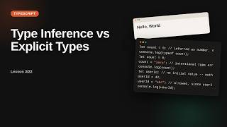 Type Inference vs Explicit Types | TypeScript Tutorial for Beginners