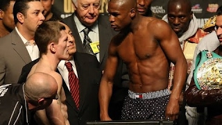 Floyd Mayweather vs Ricky Hatton Full Weigh In (HD) Jocelyn PoKim